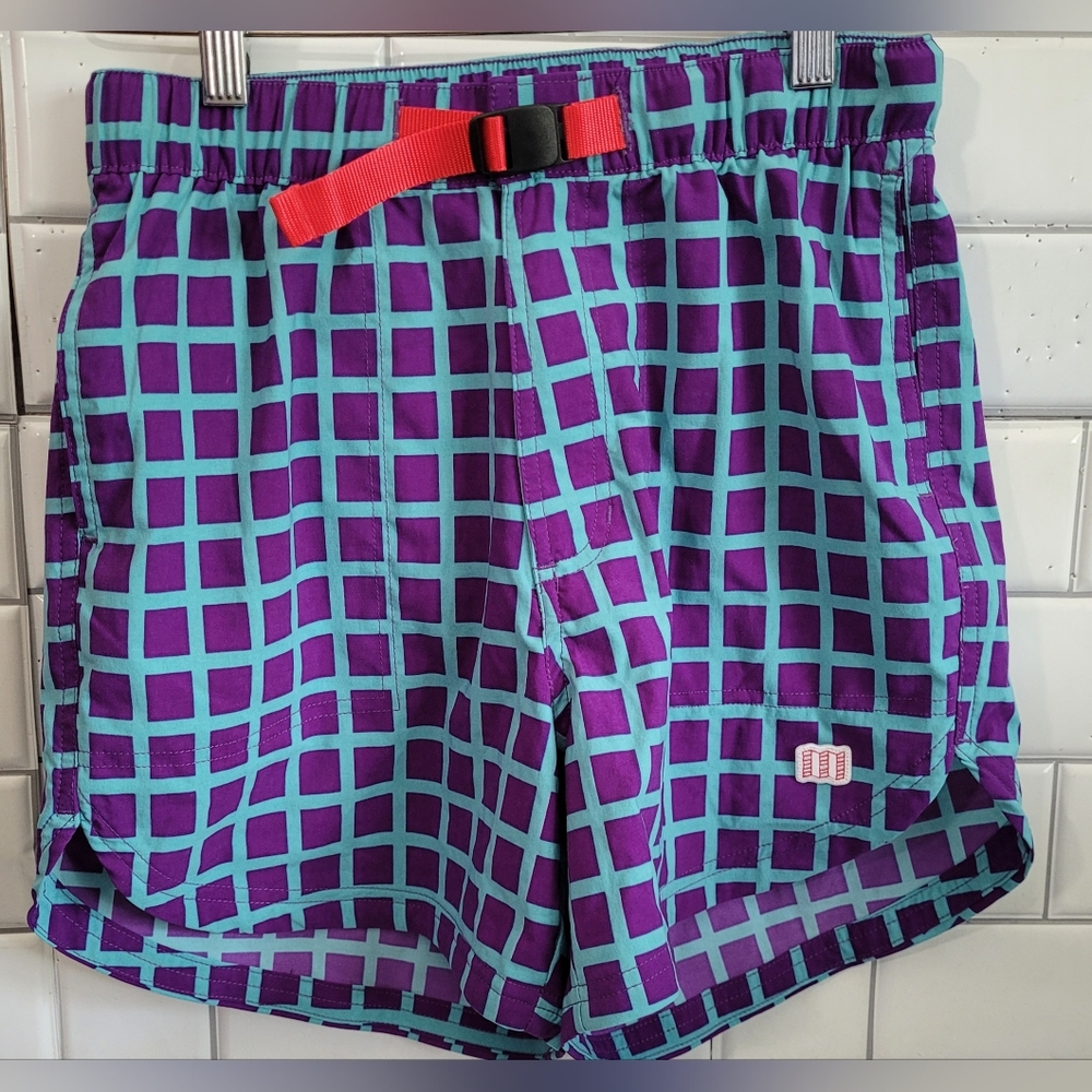 Topo Designs Ladies Nylon Spandex River Short High Rise Elastic Waist With Belt